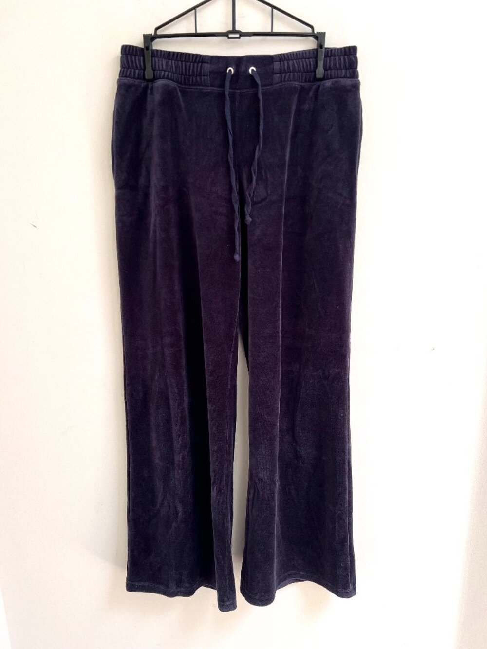 Juicy Couture Black Label Velour Wide Leg Drawstring Lounge Pants Plum M